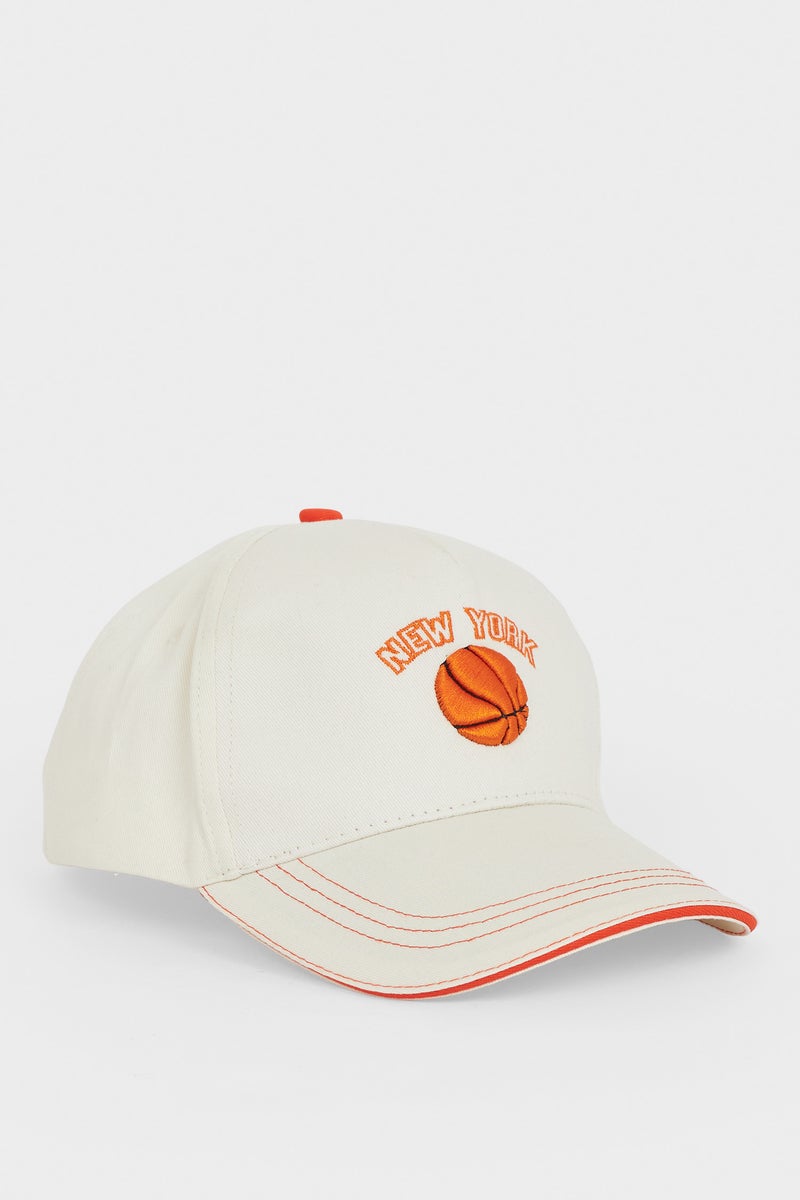 DeFacto Beige Boy Boy Embroidered Cotton Cap Casual - Image 2